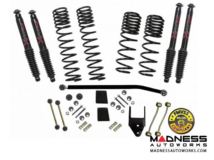 Jeep Wrangler JL Rubicon 4WD Dual Rate-Long Travel Lift Kit System w/Black MAX Shocks  - 3.5-4 in - 4 Door